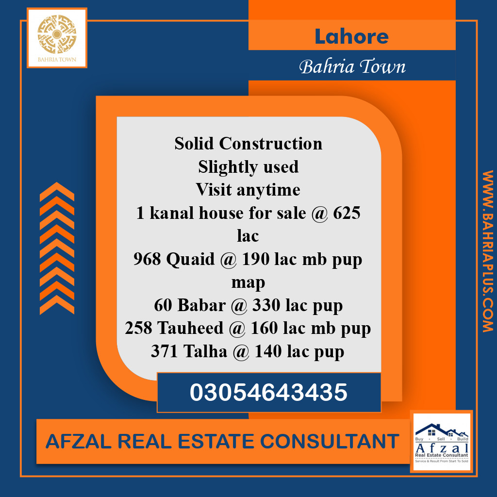 Residential Plot for Sale in Bahria Town, Lahore - (BP-364086)