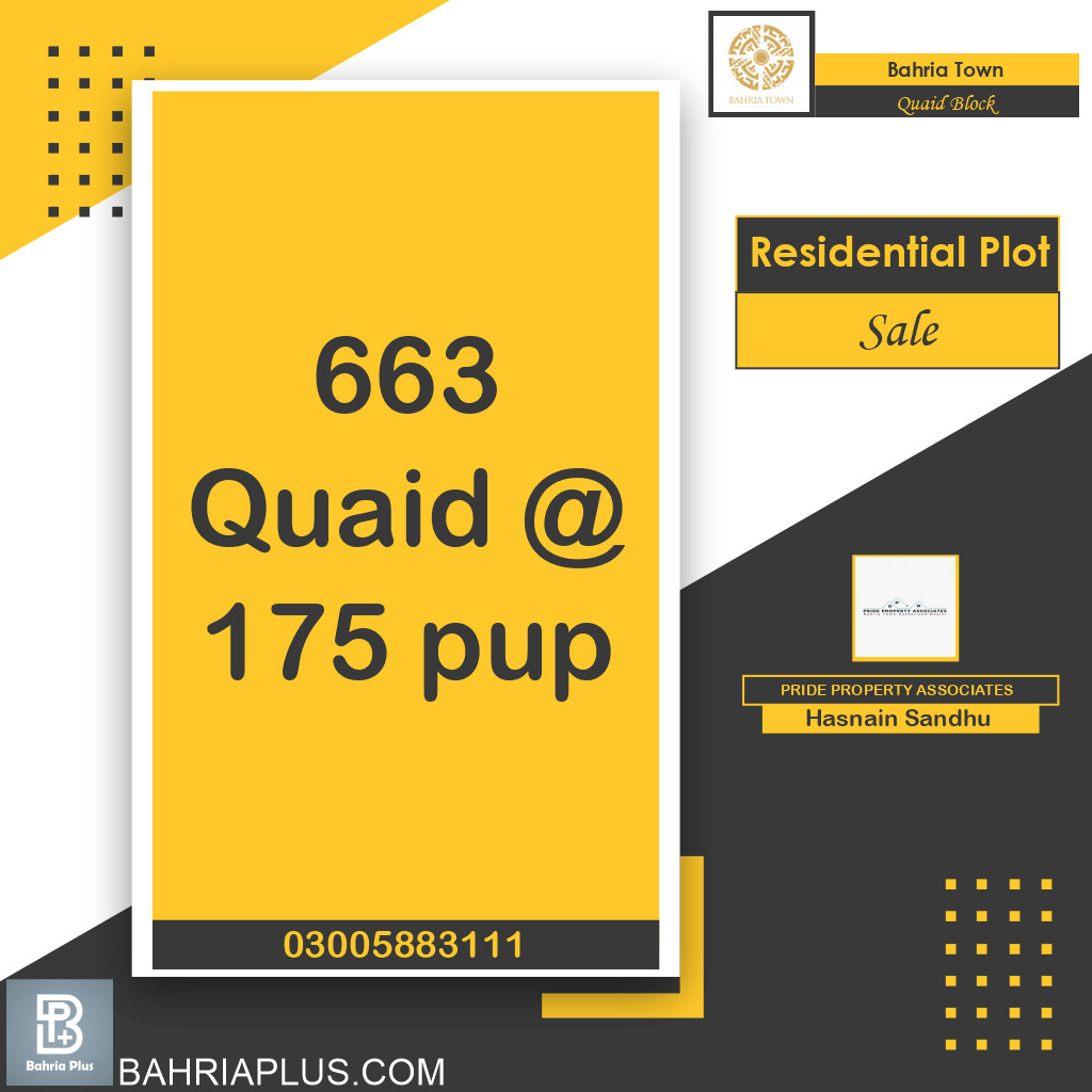 10 Marla Residential Plot for Sale in Sector E - Quaid Block -  Bahria Town, Lahore - (BP-364119)