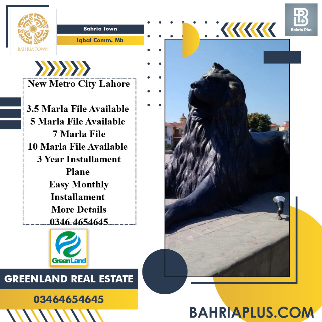 5 Marla Residential Plot for Sale in Sector E - Iqbal Commercial MB -  Bahria Town, Lahore - (BP-364320)