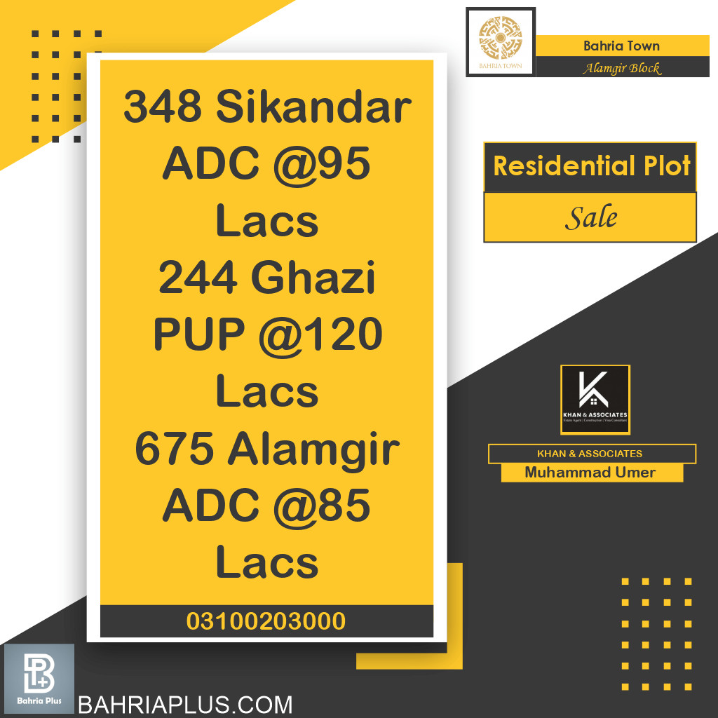 5 Marla Residential Plot for Sale in Sector F - Alamgir Block -  Bahria Town, Lahore - (BP-364355)