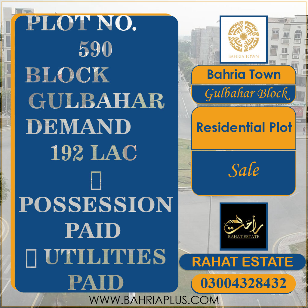 10 Marla Residential Plot for Sale in Sector C - Gulbahar Block -  Bahria Town, Lahore - (BP-364442)