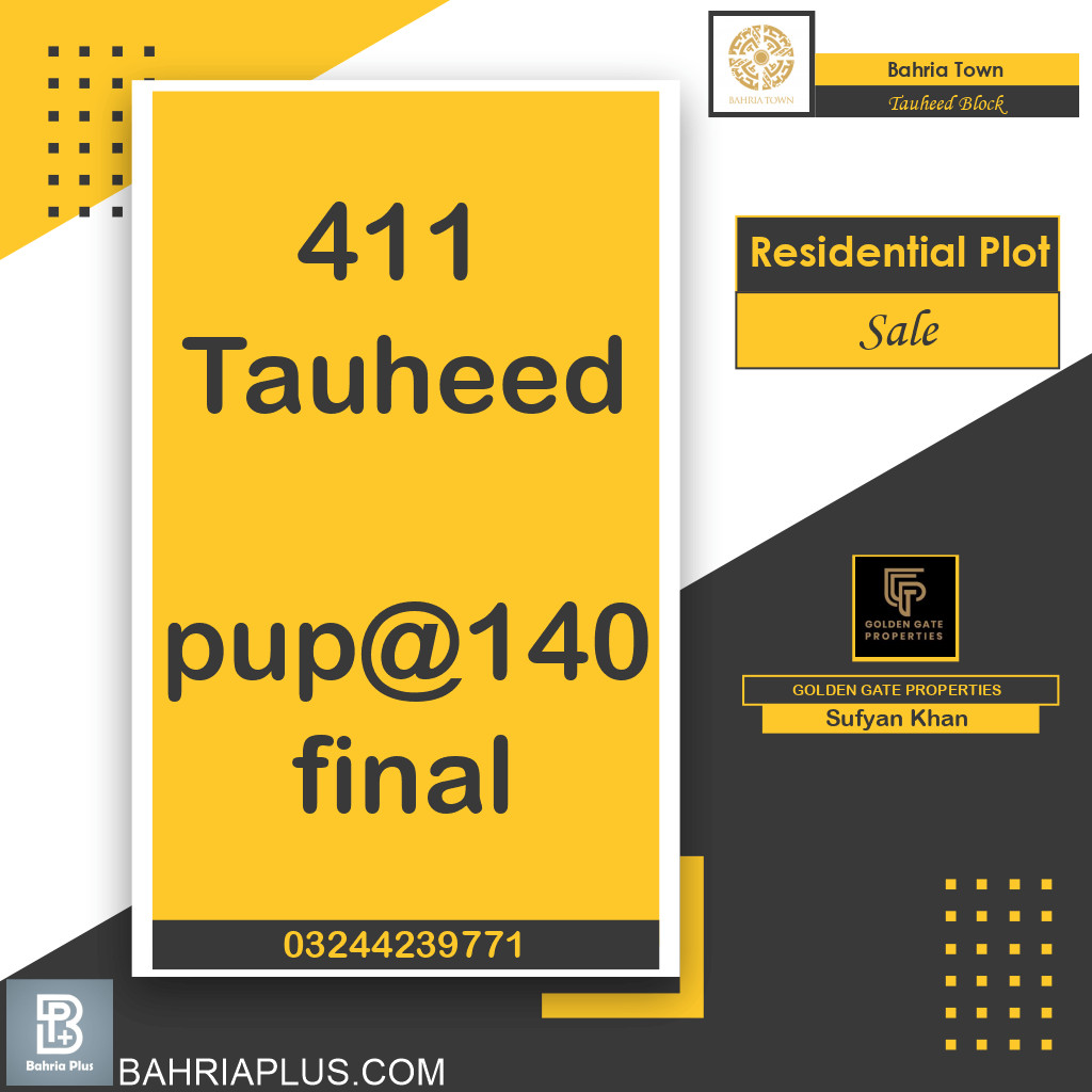 10 Marla Residential Plot for Sale in Sector F - Tauheed Block -  Bahria Town, Lahore - (BP-364464)