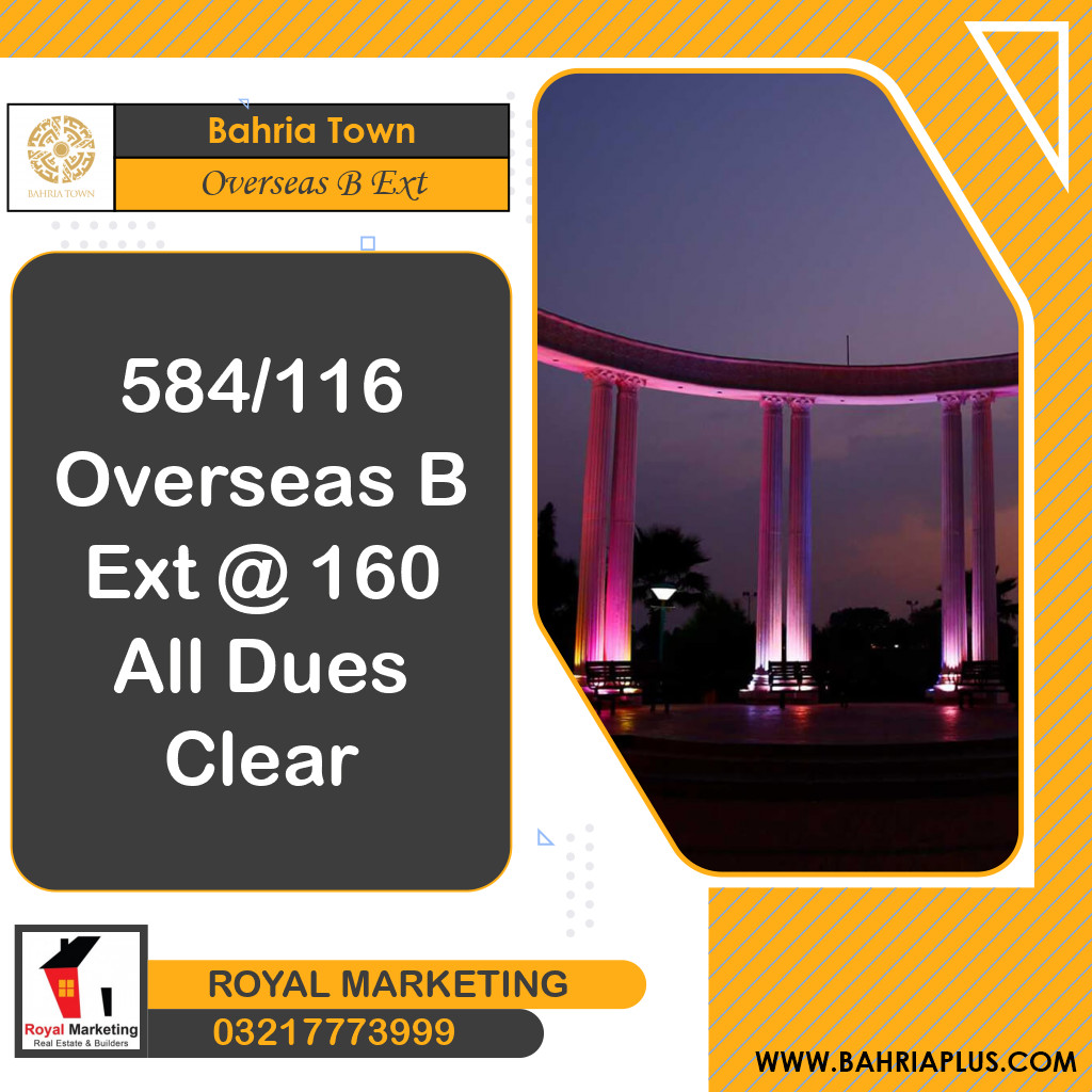 10 Marla Residential Plot for Sale in Overseas B Ext -  Bahria Town, Lahore - (BP-364471)
