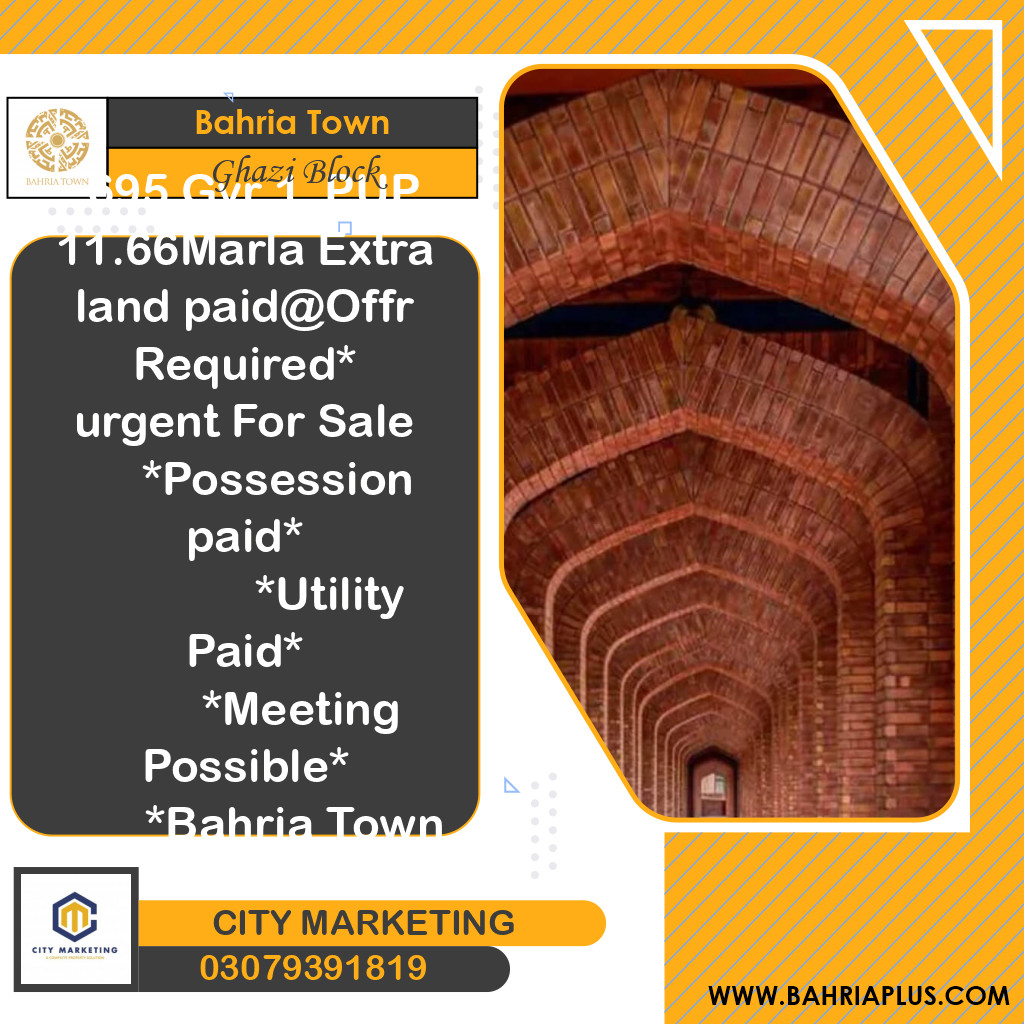 Residential Plot for Sale in Sector F - Ghazi Block -  Bahria Town, Lahore - (BP-364608)
