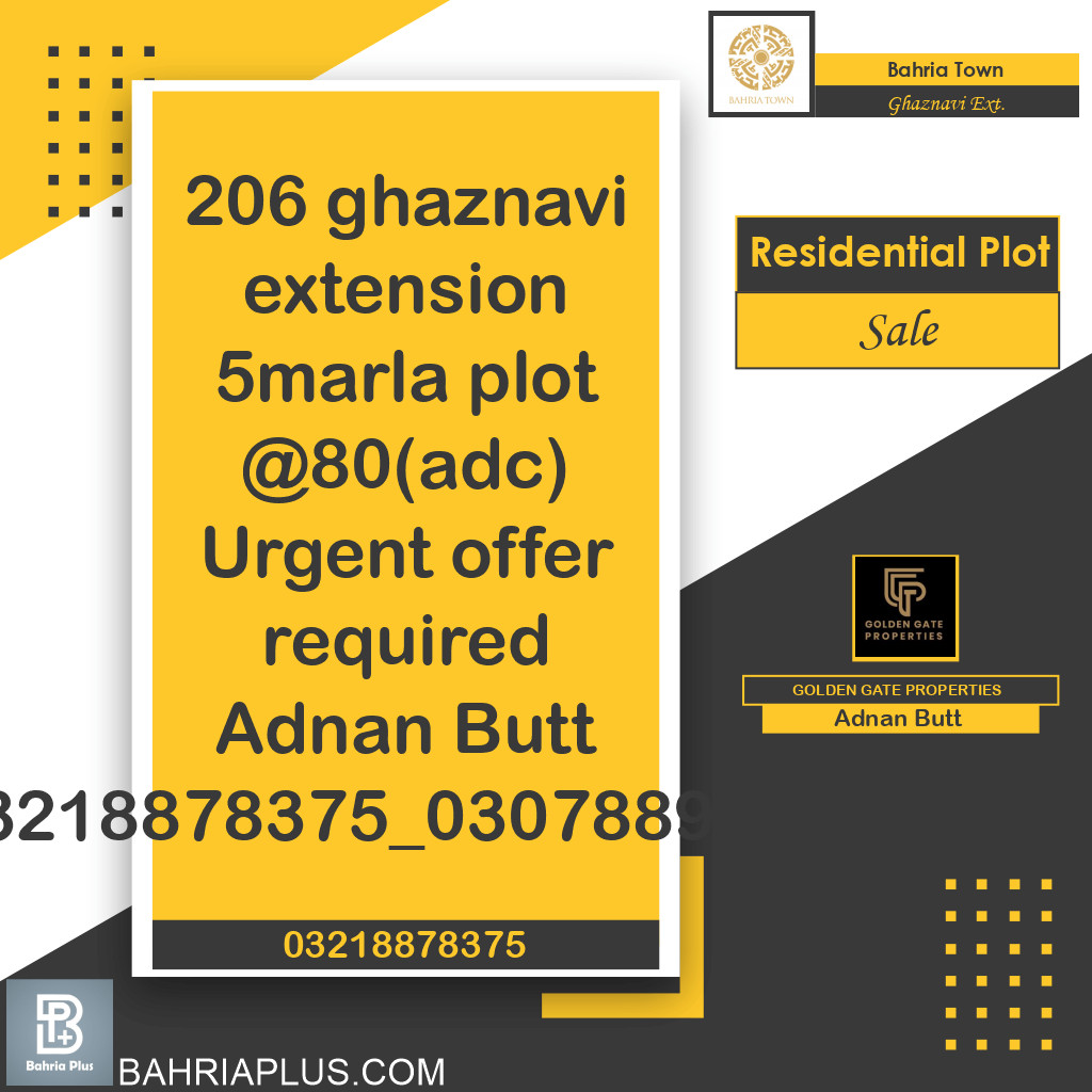 5 Marla Residential Plot for Sale in Sector F - Ghaznavi Ext. Block -  Bahria Town, Lahore - (BP-364610)