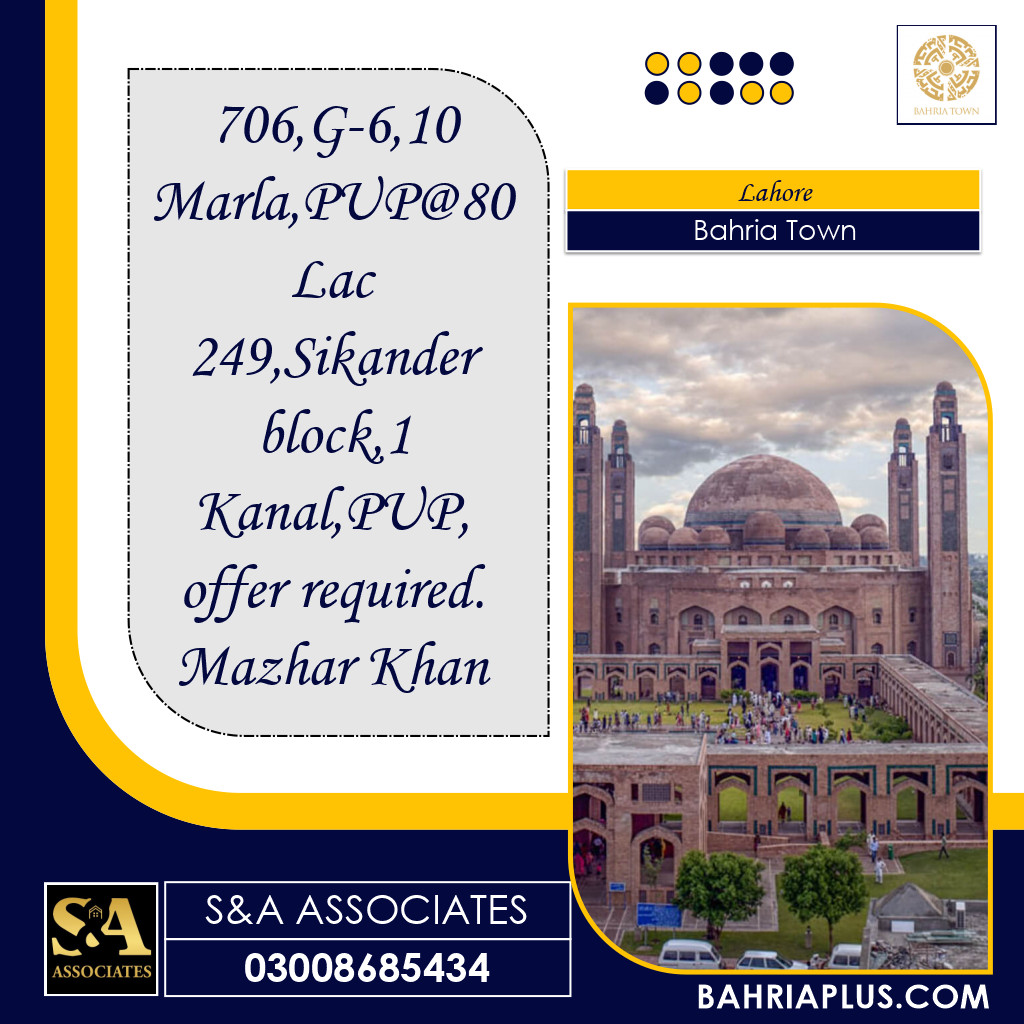 Residential Plot for Sale in Bahria Town, Lahore - (BP-364721)