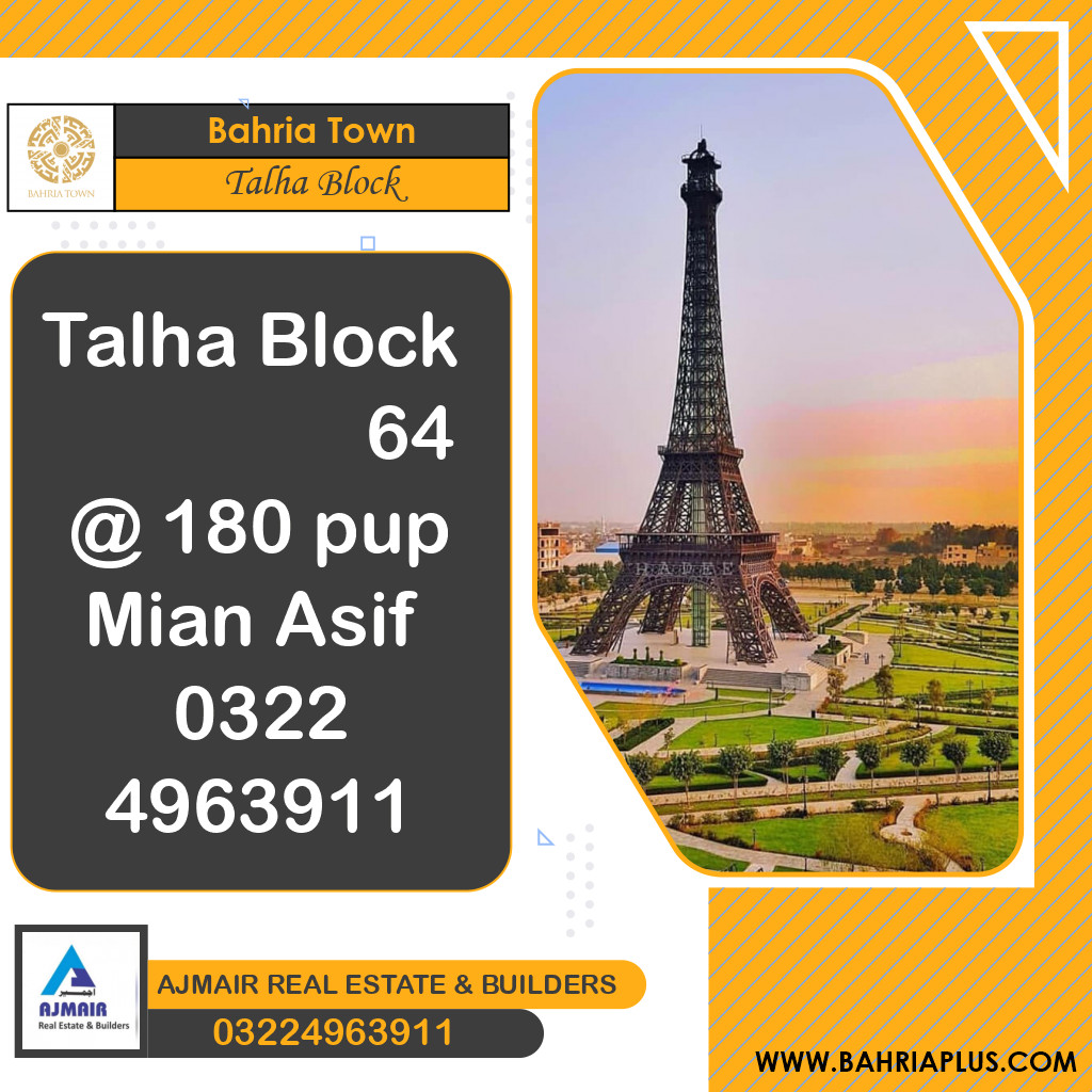 10 Marla Residential Plot for Sale in Sector F - Talha Block -  Bahria Town, Lahore - (BP-364783)