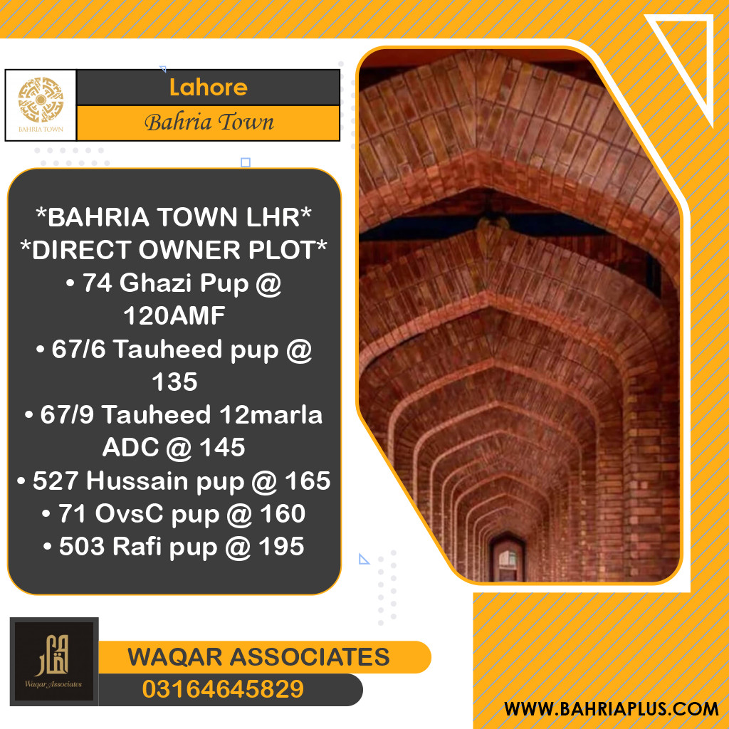 Residential Plot for Sale in Bahria Town, Lahore - (BP-364792)