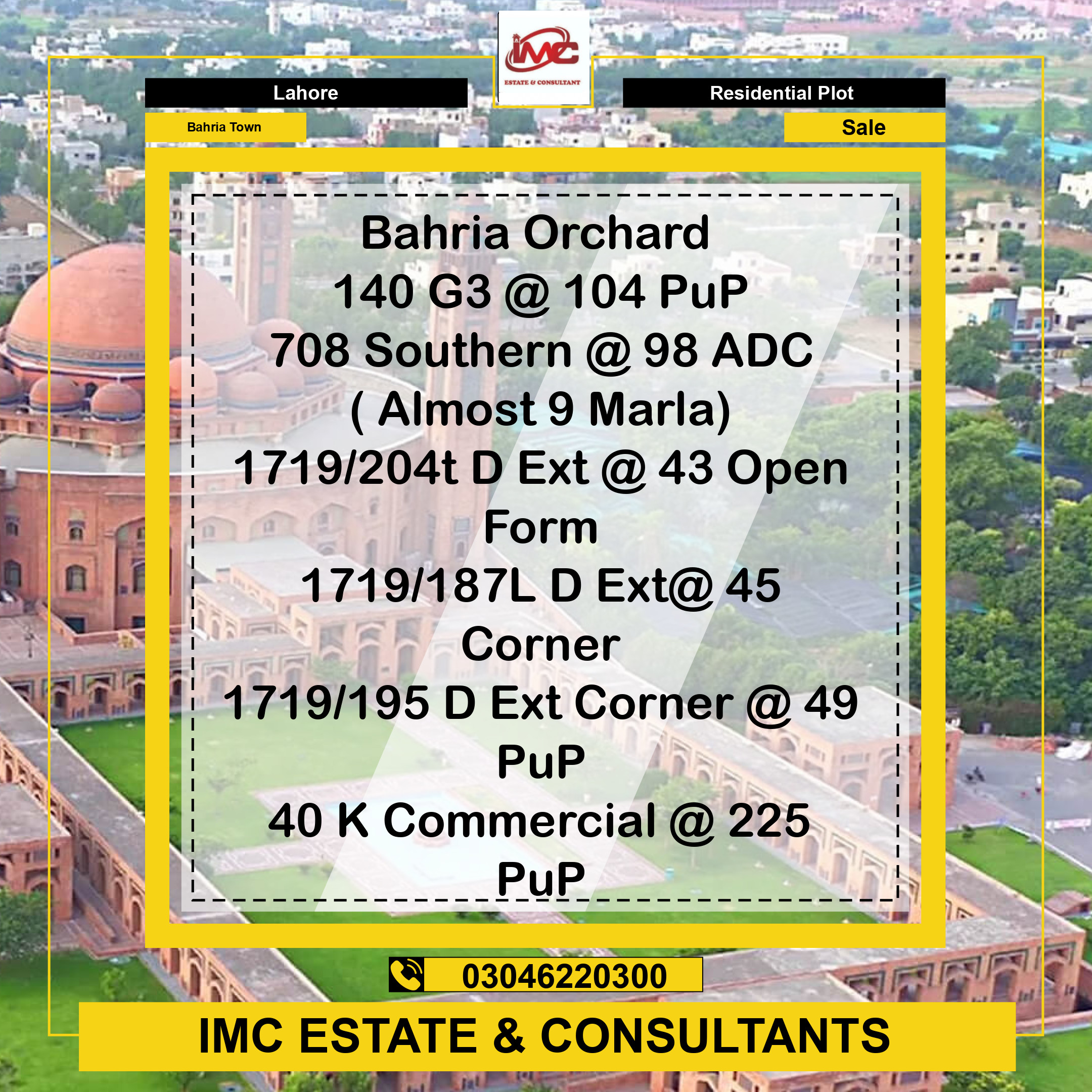 Residential Plot for Sale in Bahria Town, Lahore - (BP-364798)