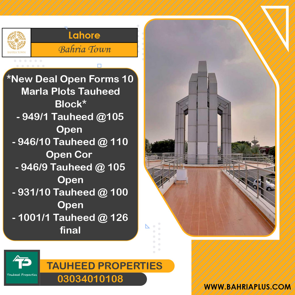 10 Marla Residential Plot for Sale in Bahria Town, Lahore - (BP-364869)