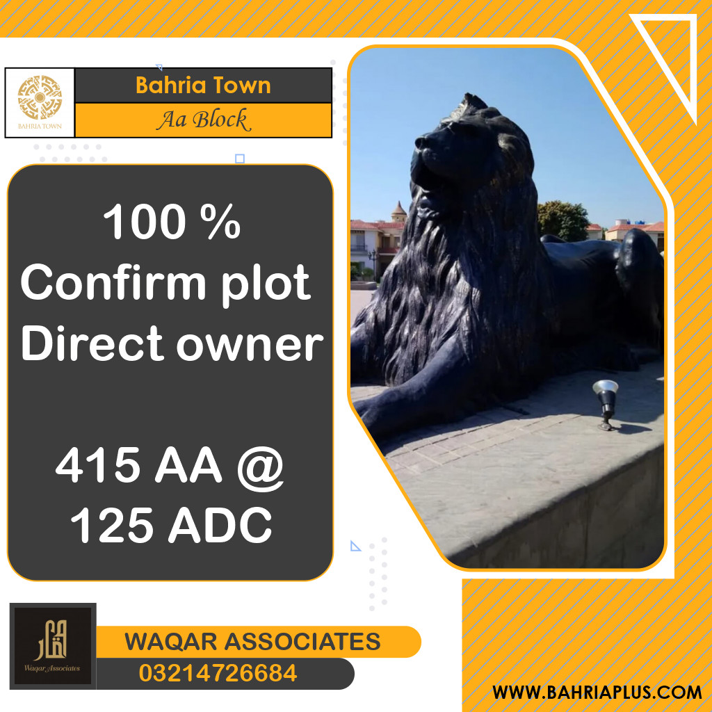 5 Marla Residential Plot for Sale in Sector D - AA Block -  Bahria Town, Lahore - (BP-365069)