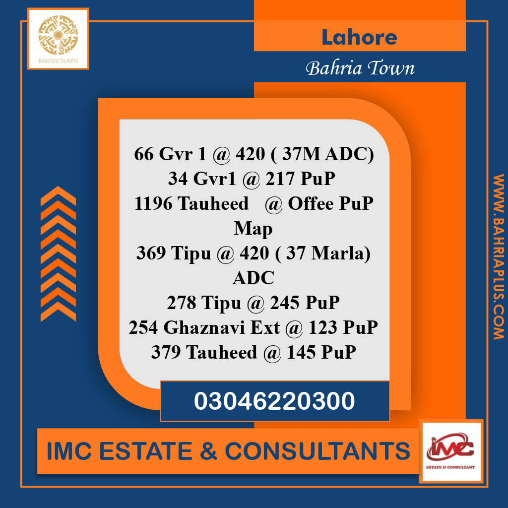 Residential Plot for Sale in Bahria Town, Lahore - (BP-365268)