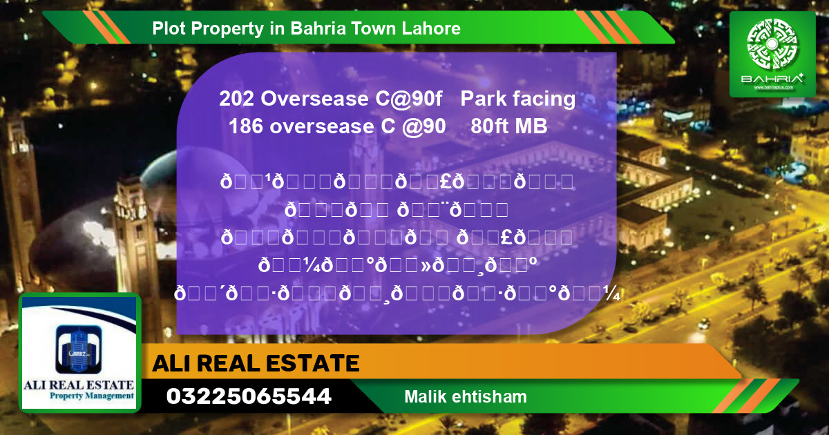 Residential Plot for Sale in Bahria Town, Lahore - (BP-36537)