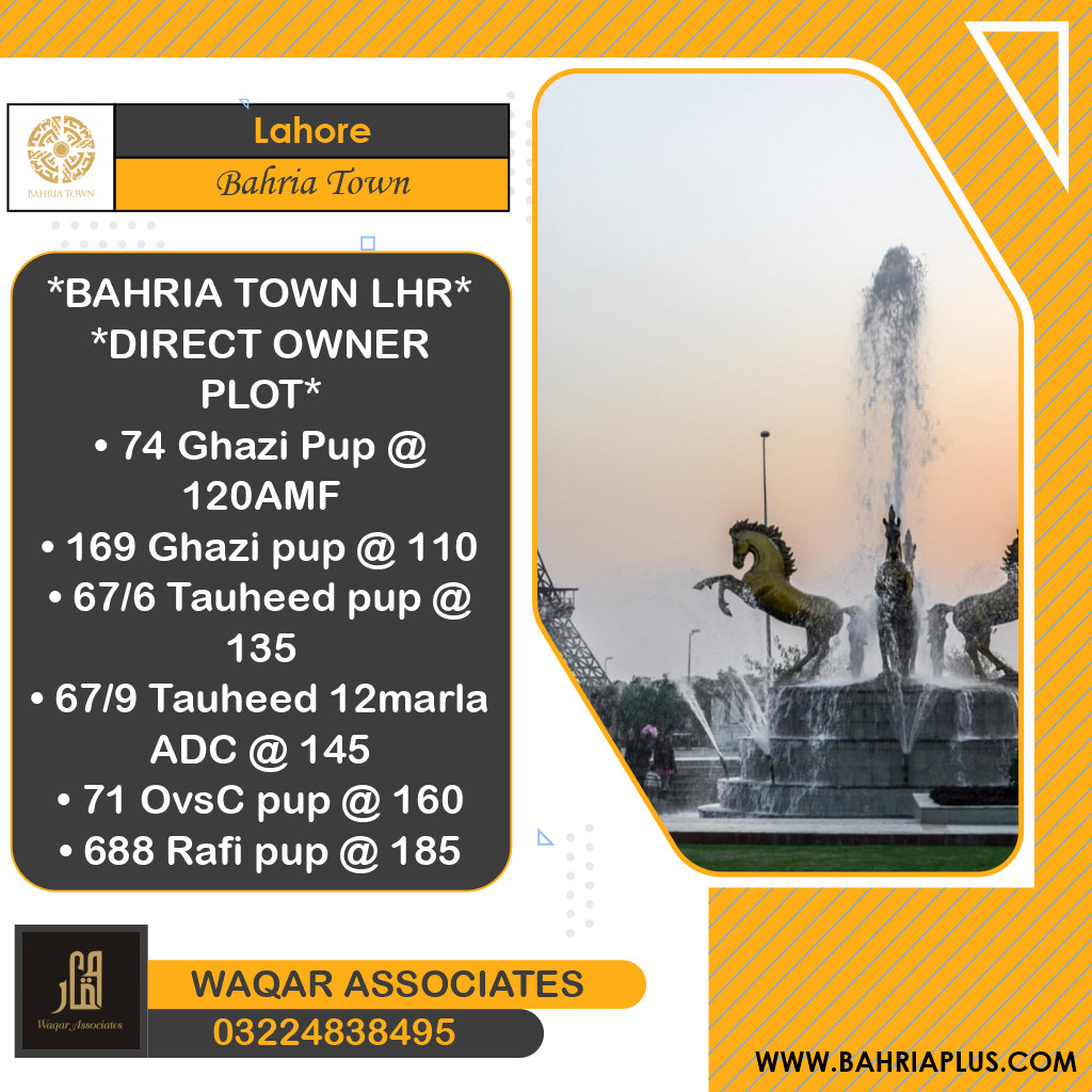 Residential Plot for Sale in Bahria Town, Lahore - (BP-365548)