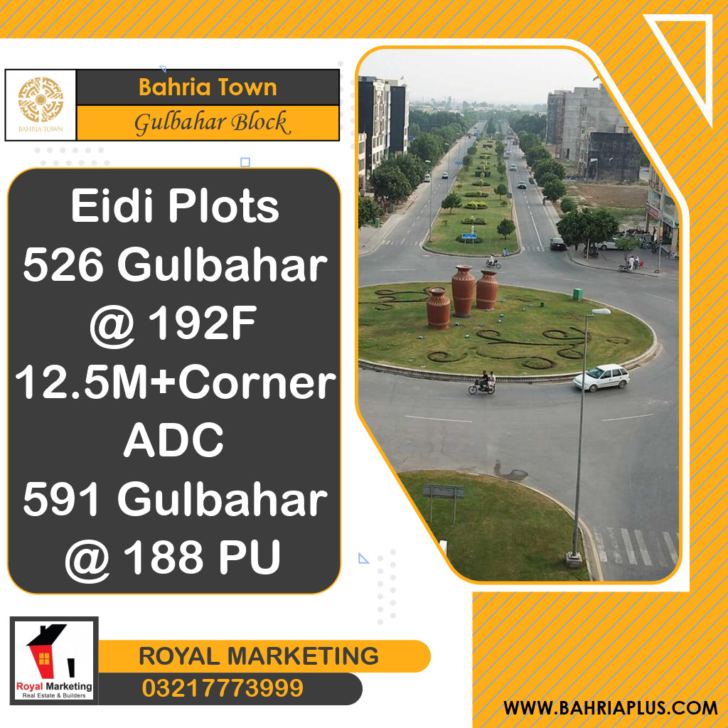 12.5 Marla Residential Plot for Sale in Sector C - Gulbahar Block -  Bahria Town, Lahore - (BP-365570)