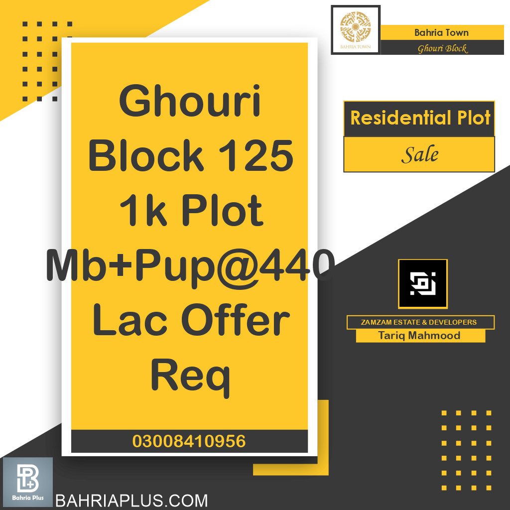 1 Kanal Residential Plot for Sale in Sector B - Ghouri Block -  Bahria Town, Lahore - (BP-365572)