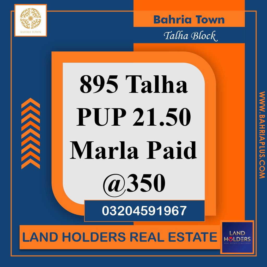 Residential Plot for Sale in Sector F - Talha Block -  Bahria Town, Lahore - (BP-365667)