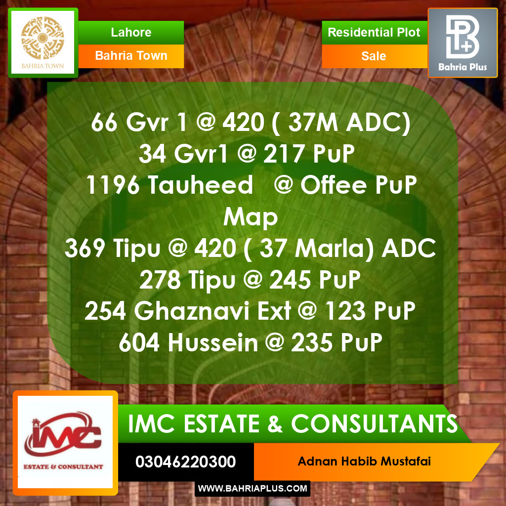 Residential Plot for Sale in Bahria Town, Lahore - (BP-365704)