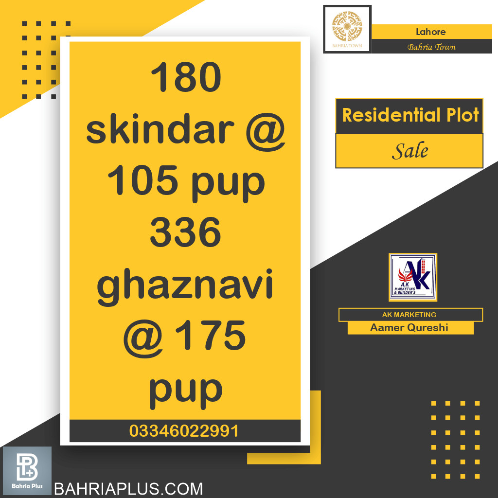 10 Marla Residential Plot for Sale in Bahria Town, Lahore - (BP-365717)