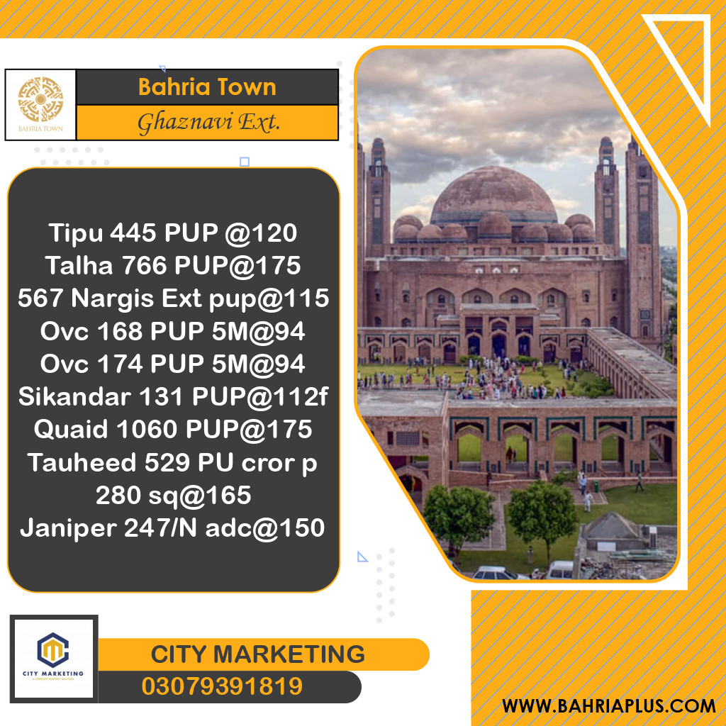 11 Marla Residential Plot for Sale in Sector F - Ghaznavi Ext. Block -  Bahria Town, Lahore - (BP-365737)