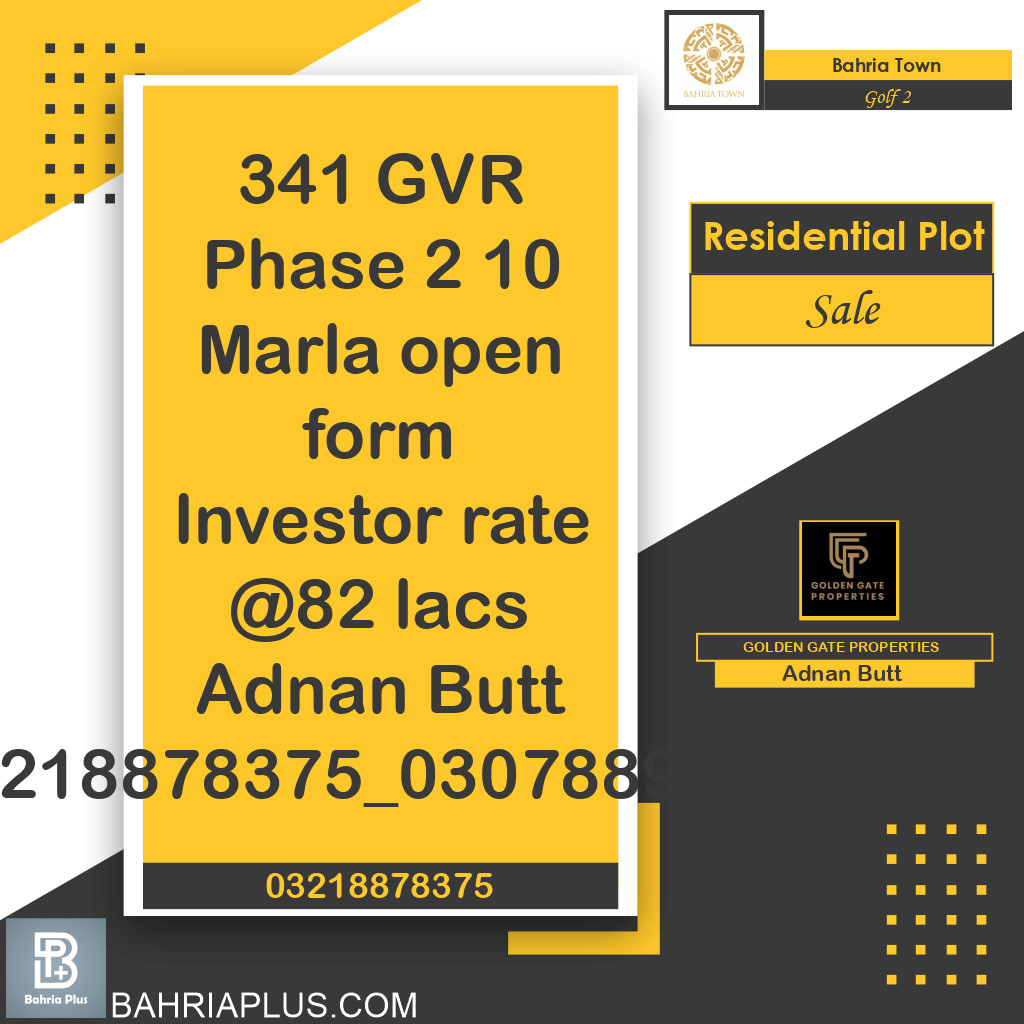 10 Marla Residential Plot for Sale in Golf Phase 2 -  Bahria Town, Lahore - (BP-365785)