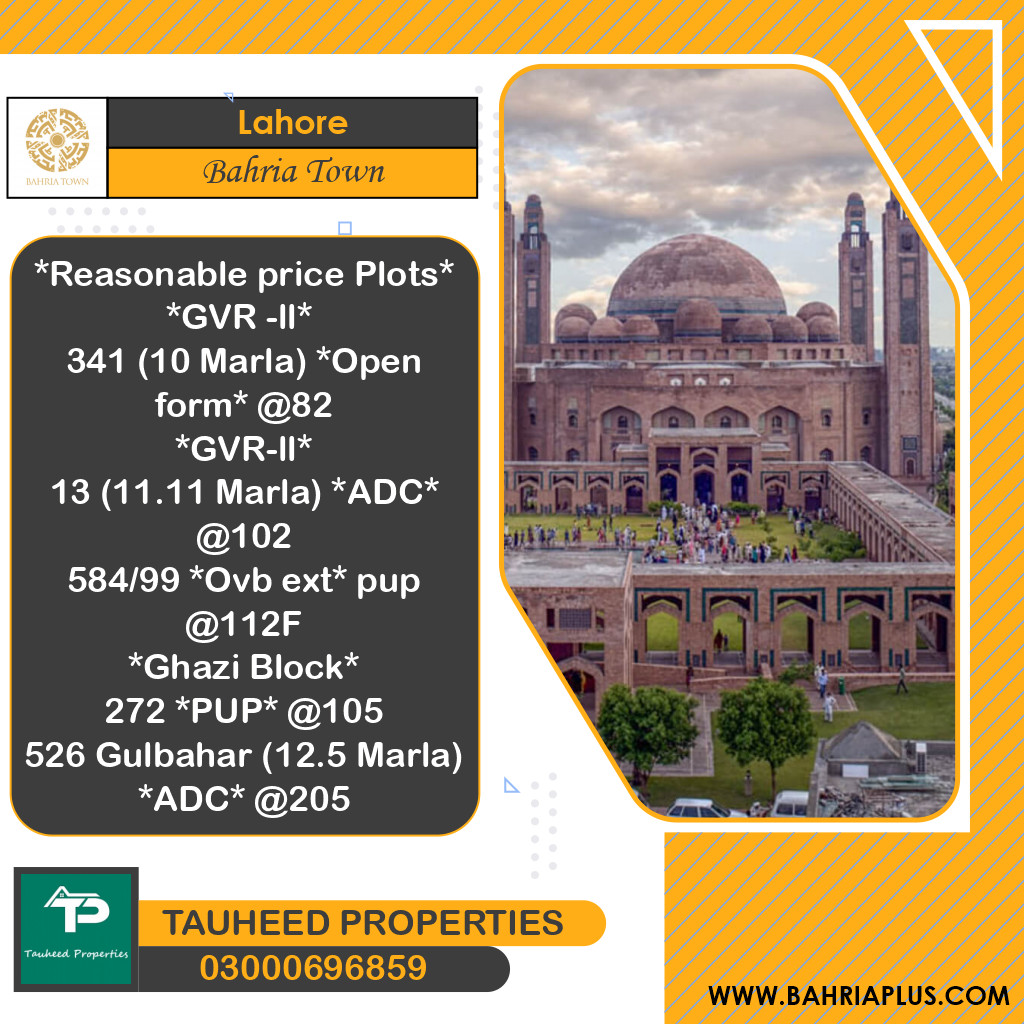 10 Marla Residential Plot for Sale in Bahria Town, Lahore - (BP-365798)