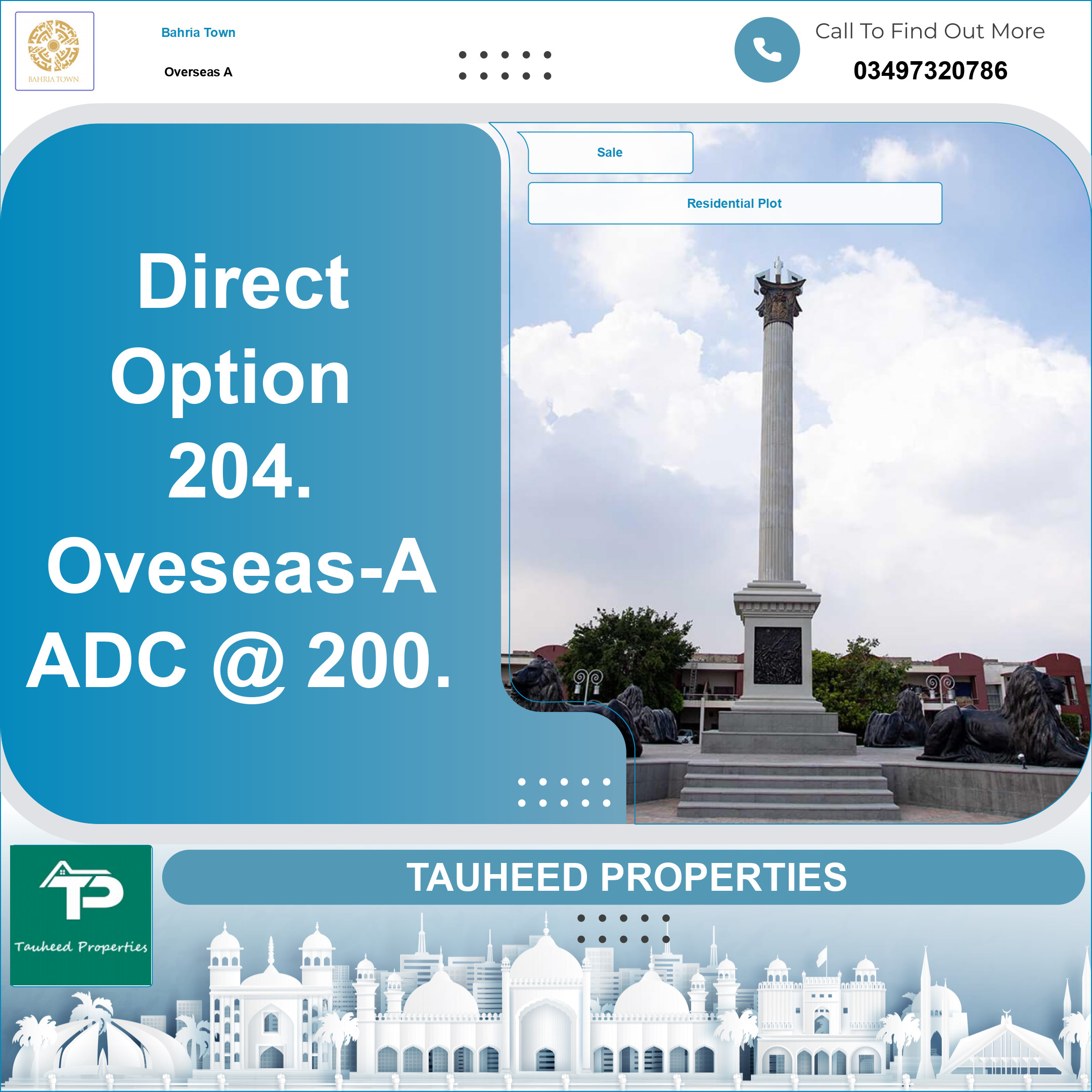 10 Marla Residential Plot for Sale in Overseas A -  Bahria Town, Lahore - (BP-366098)