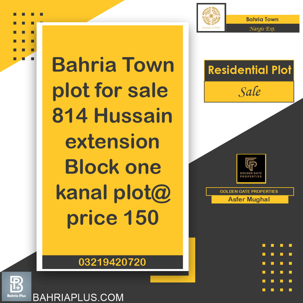 1 Kanal Residential Plot for Sale in Sector C - Nargis/Hussain Ext. -  Bahria Town, Lahore - (BP-366294)
