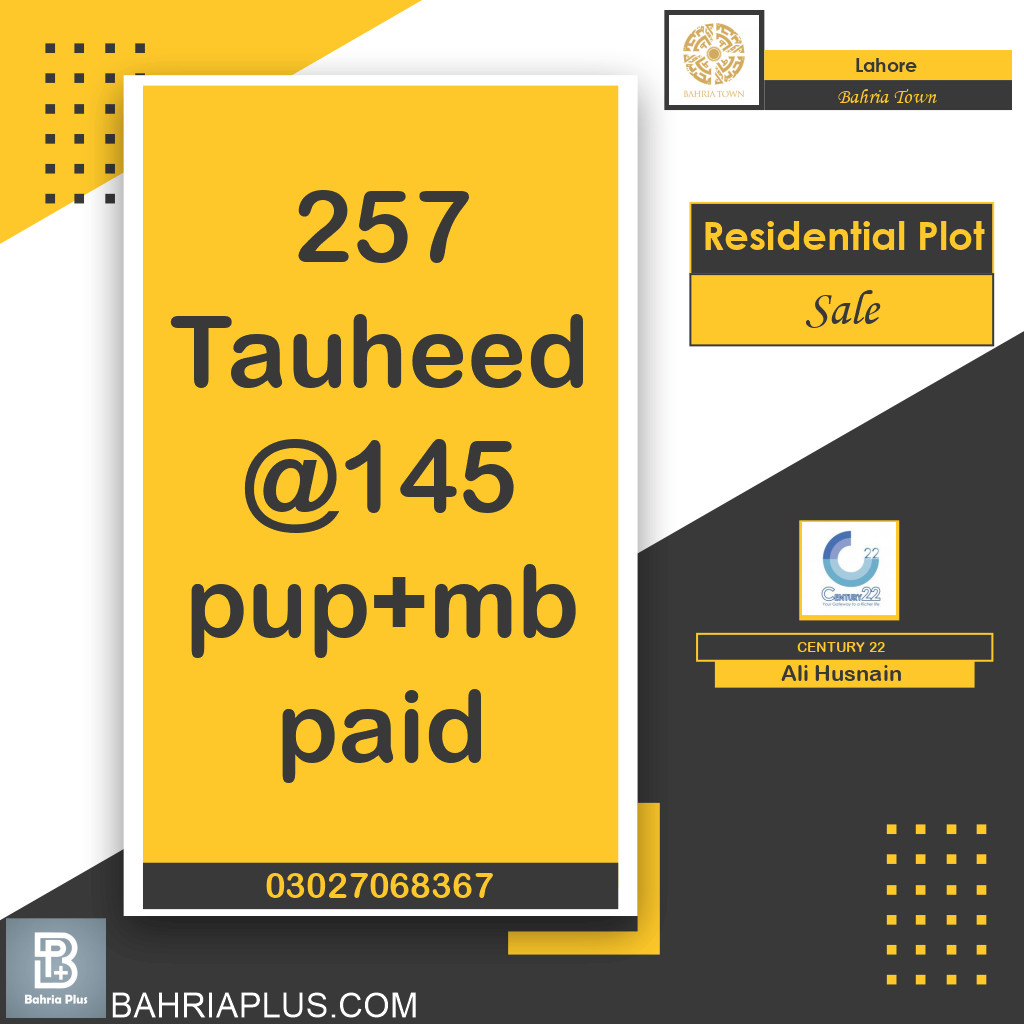 Residential Plot for Sale in Bahria Town, Lahore - (BP-366323)