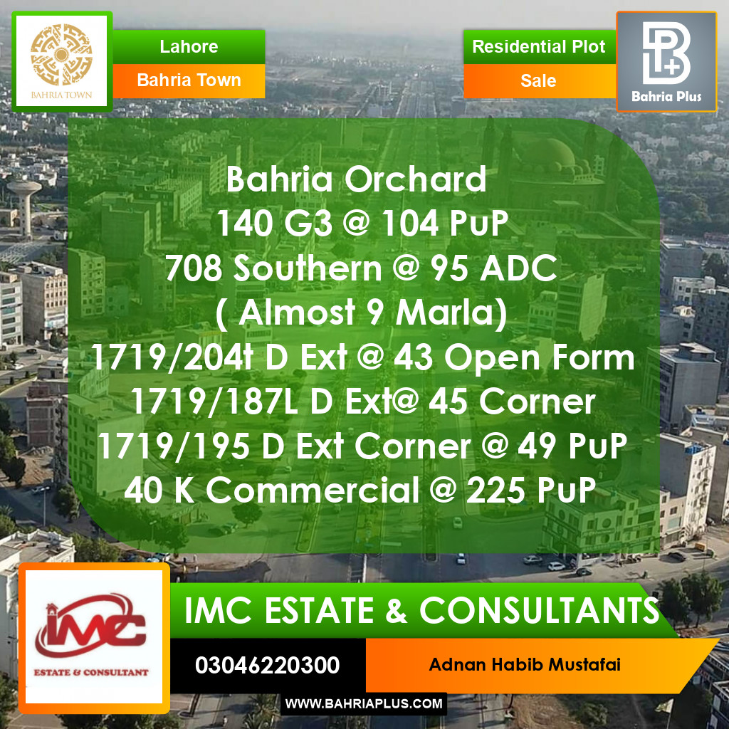 Residential Plot for Sale in Bahria Town, Lahore - (BP-366355)