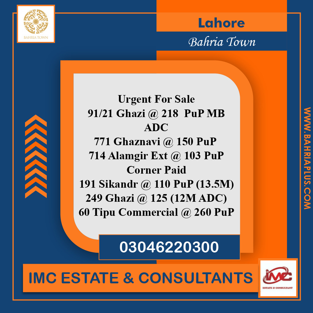 Residential Plot for Sale in Bahria Town, Lahore - (BP-366357)