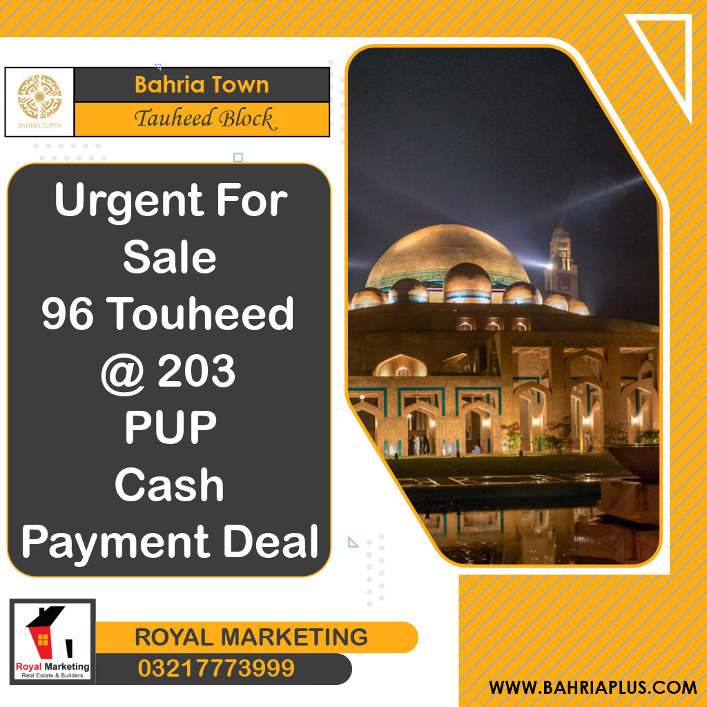1 Kanal Residential Plot for Sale in Sector F - Tauheed Block -  Bahria Town, Lahore - (BP-366473)
