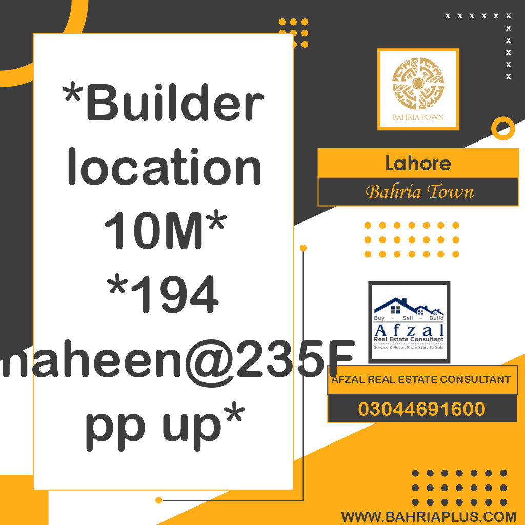 Residential Plot for Sale in Bahria Town, Lahore - (BP-366484)