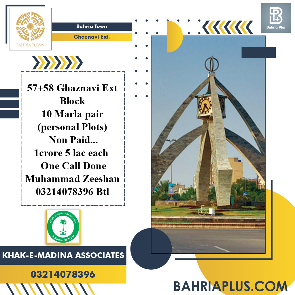 10 Marla Residential Plot for Sale in Sector F - Ghaznavi Ext. Block -  Bahria Town, Lahore - (BP-366486)