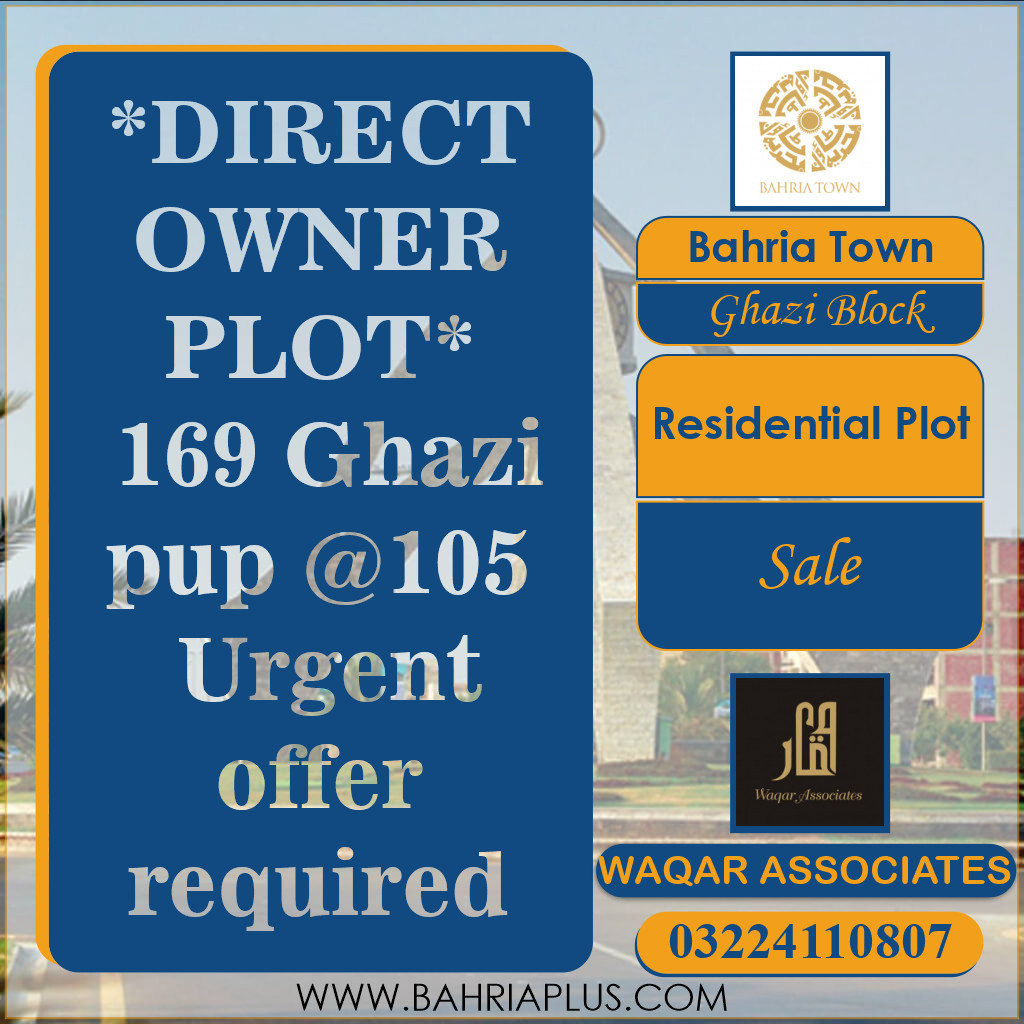 10 Marla Residential Plot for Sale in Sector F - Ghazi Block -  Bahria Town, Lahore - (BP-366569)