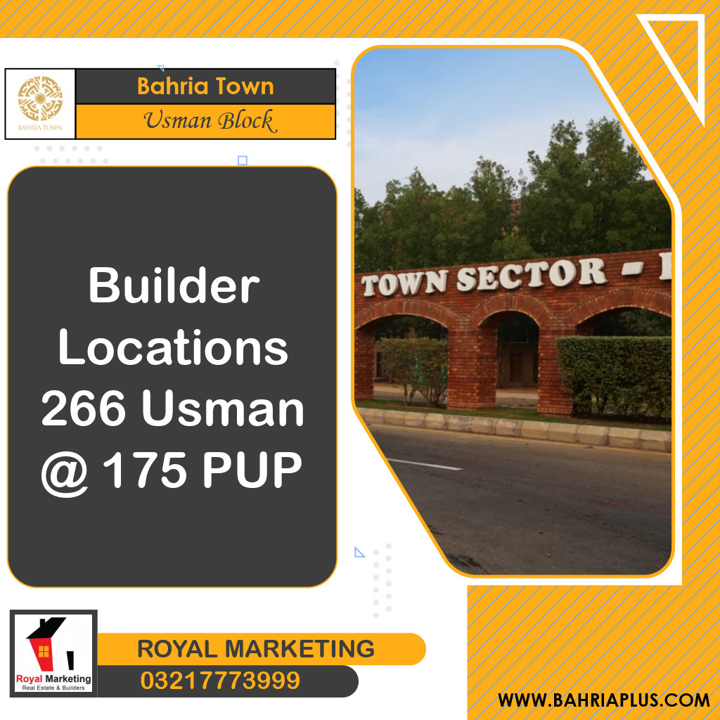 8 Marla Residential Plot for Sale in Sector B - Usman Block -  Bahria Town, Lahore - (BP-366726)