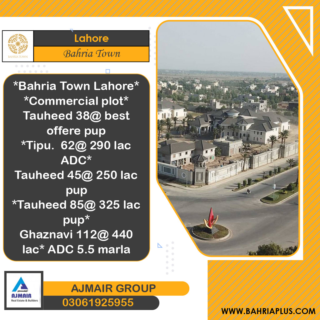 Residential Plot for Sale in Bahria Town, Lahore - (BP-366780)