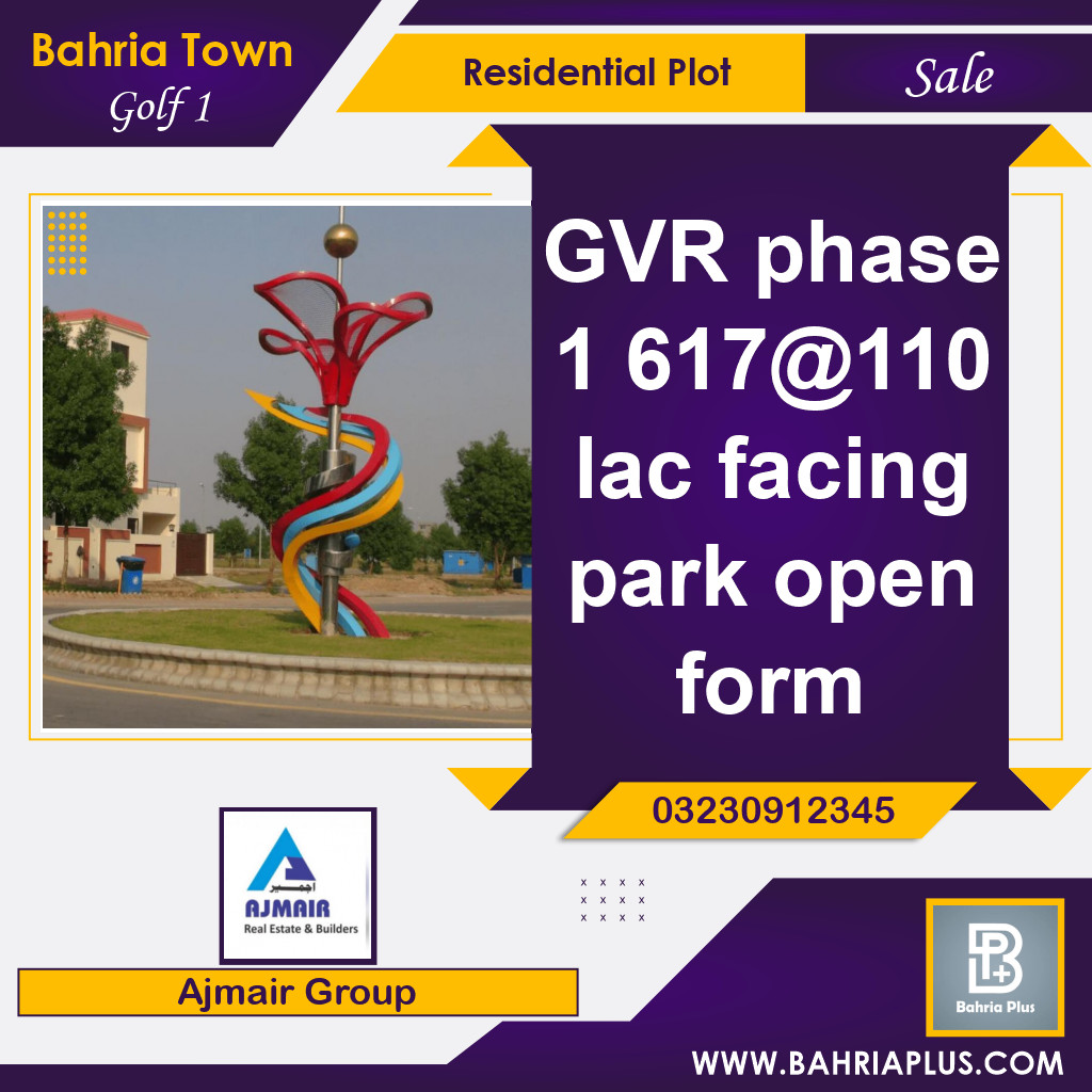 5 Marla Residential Plot for Sale in Golf Phase 1 -  Bahria Town, Lahore - (BP-366844)