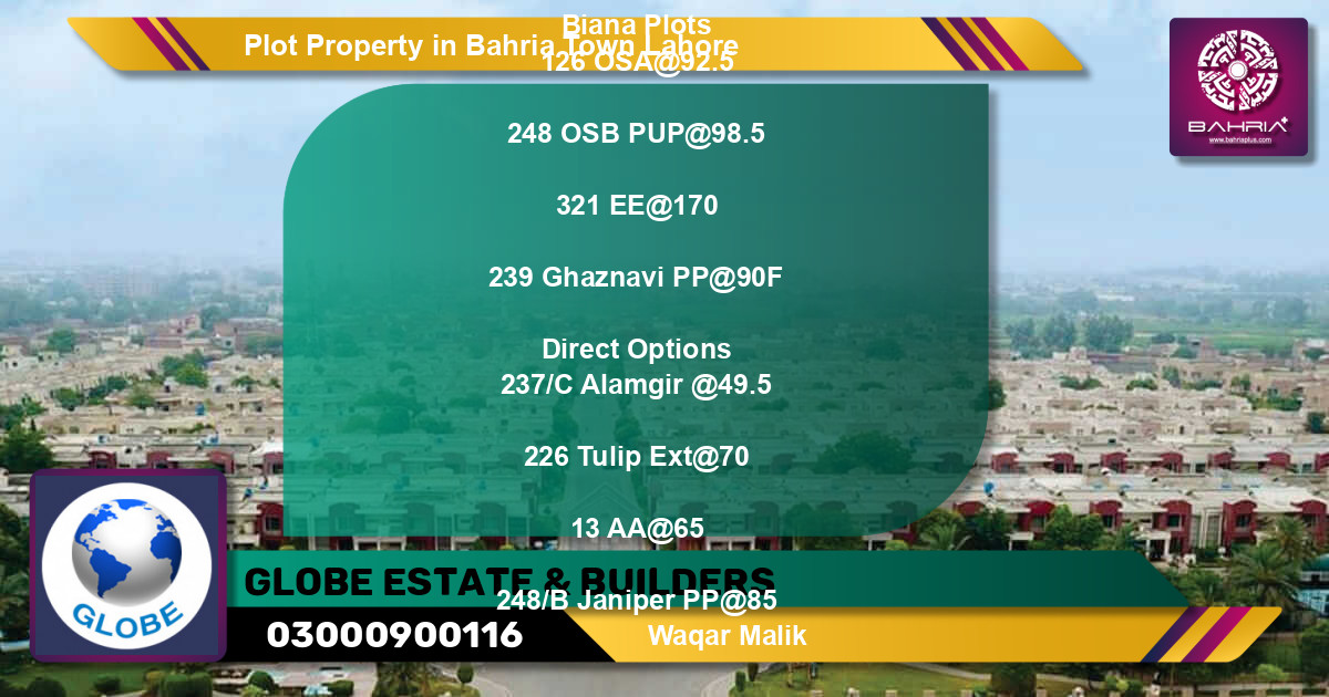 Residential Plot for Sale in Bahria Town, Lahore - (BP-36696)