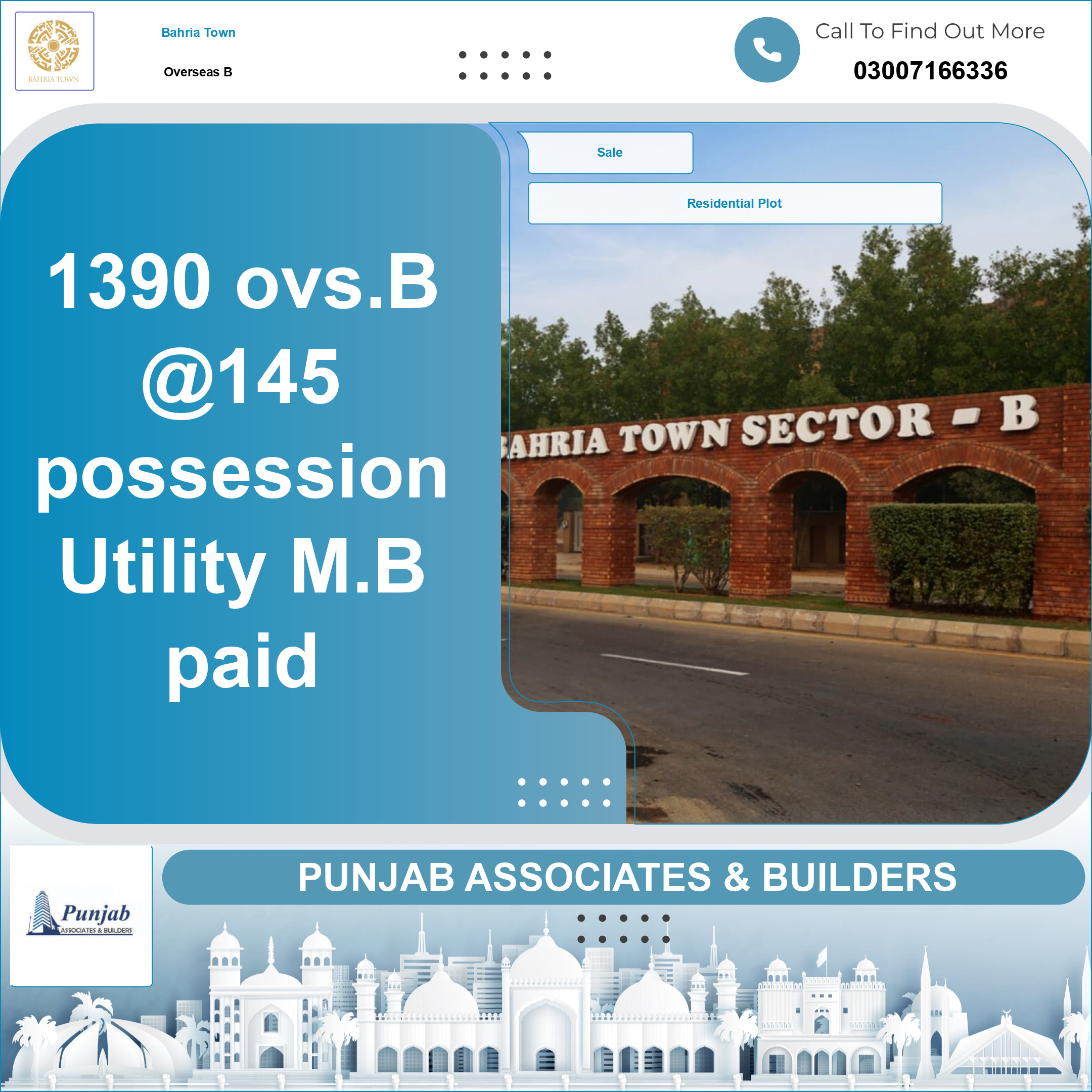 Residential Plot for Sale in Overseas B -  Bahria Town, Lahore - (BP-366986)