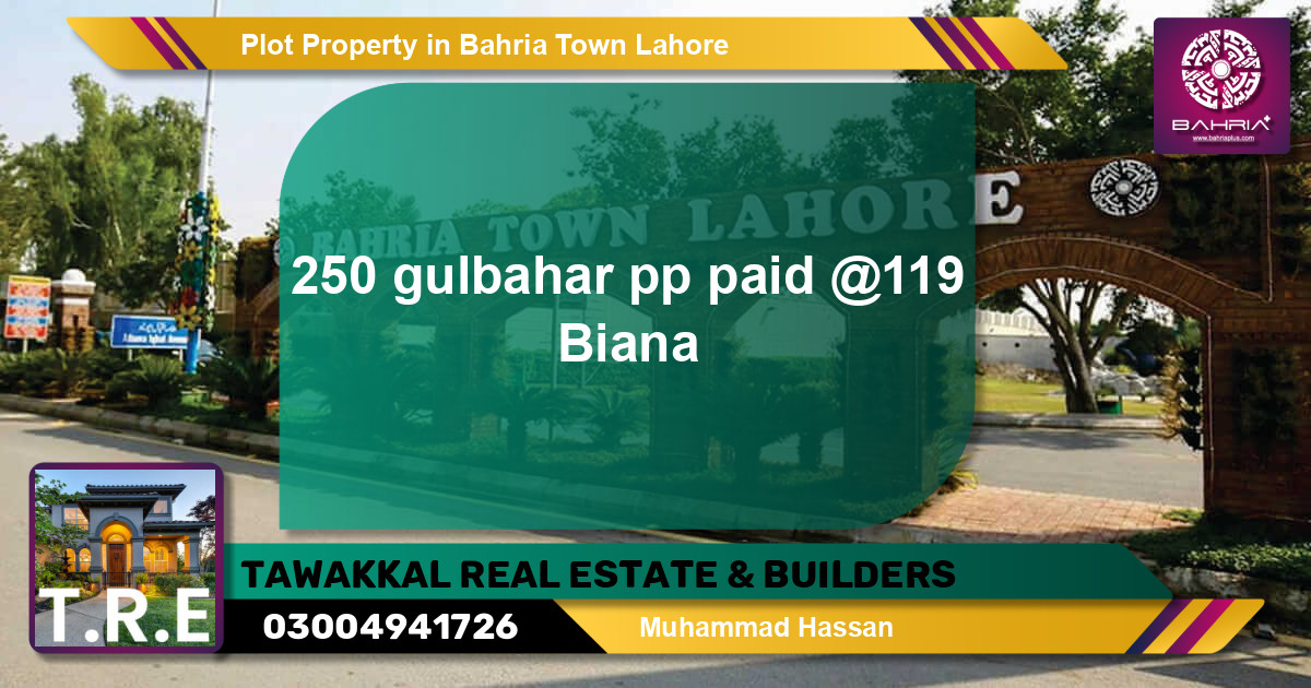 Residential Plot for Sale in Bahria Town, Lahore - (BP-36714)