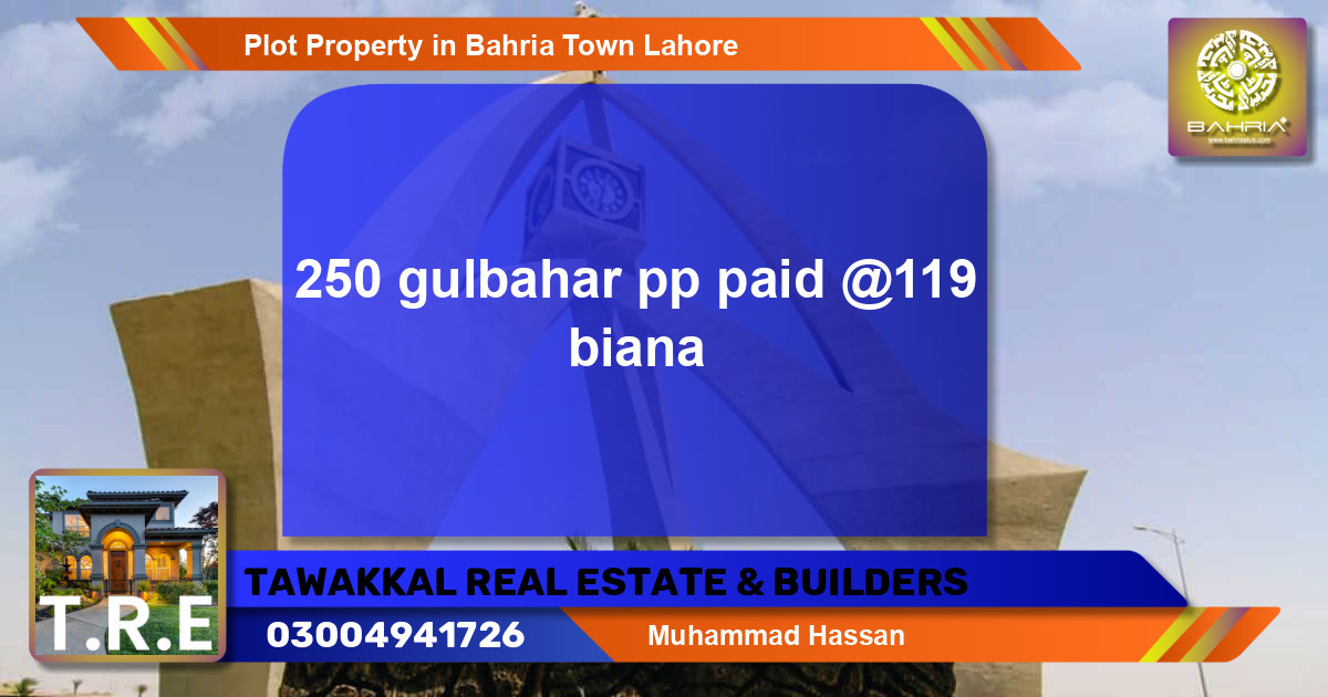 Residential Plot for Sale in Bahria Town, Lahore - (BP-36716)