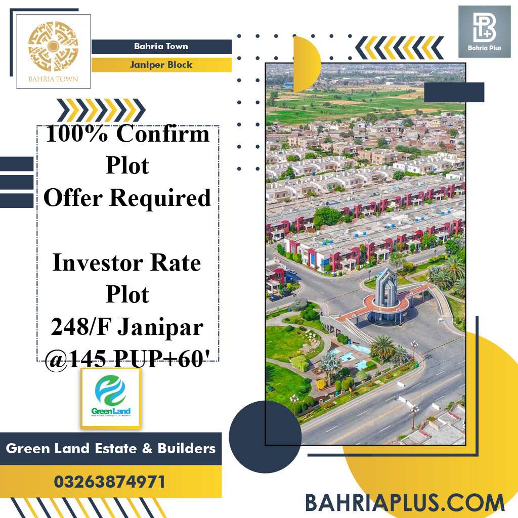 10 Marla Residential Plot for Sale in Sector C - Janiper Block -  Bahria Town, Lahore - (BP-367261)