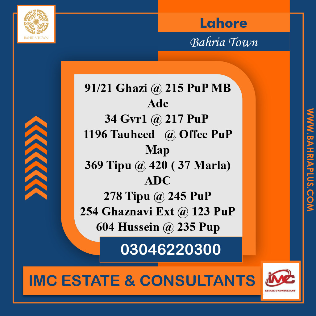 Residential Plot for Sale in Bahria Town, Lahore - (BP-367278)