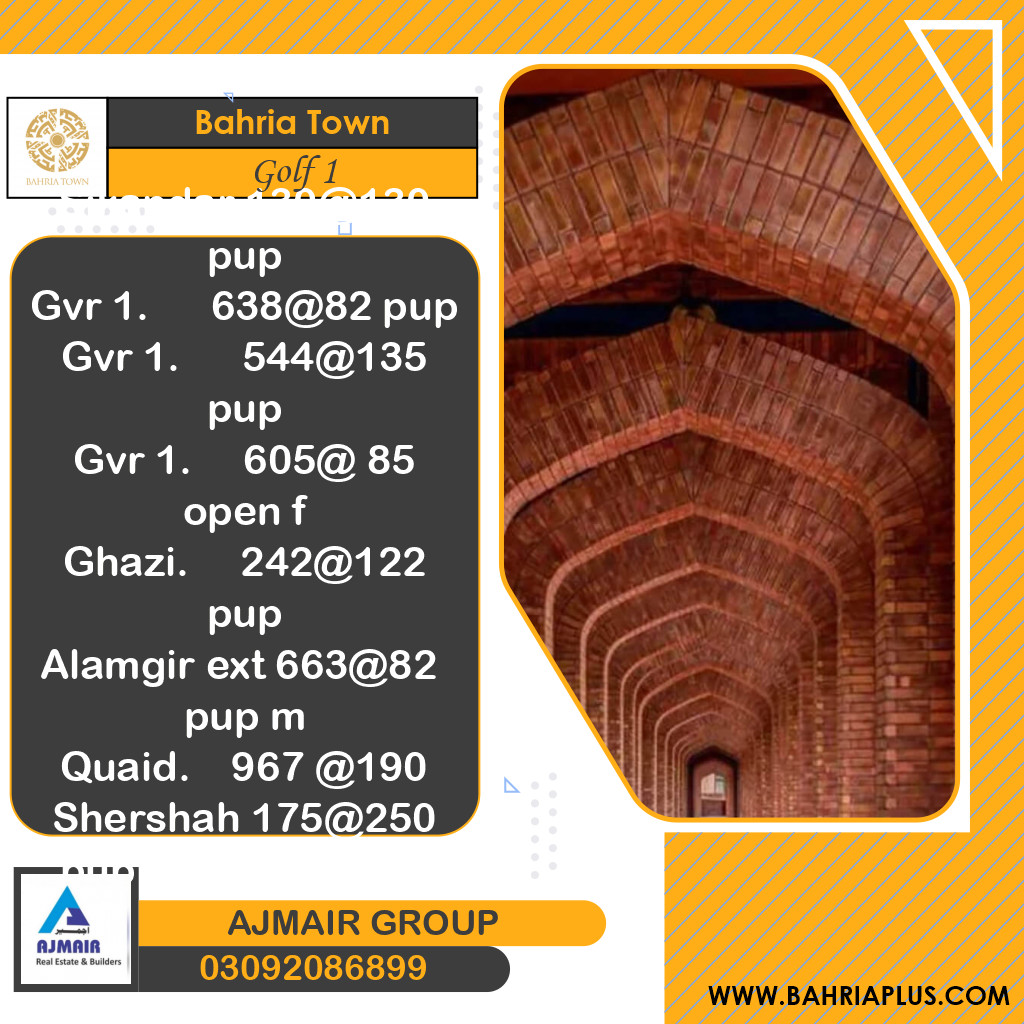 10 Marla Residential Plot for Sale in Golf Phase 1 -  Bahria Town, Lahore - (BP-367305)