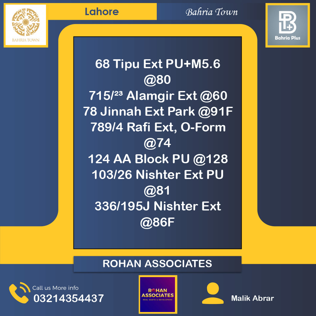 Residential Plot for Sale in Bahria Town, Lahore - (BP-367355)
