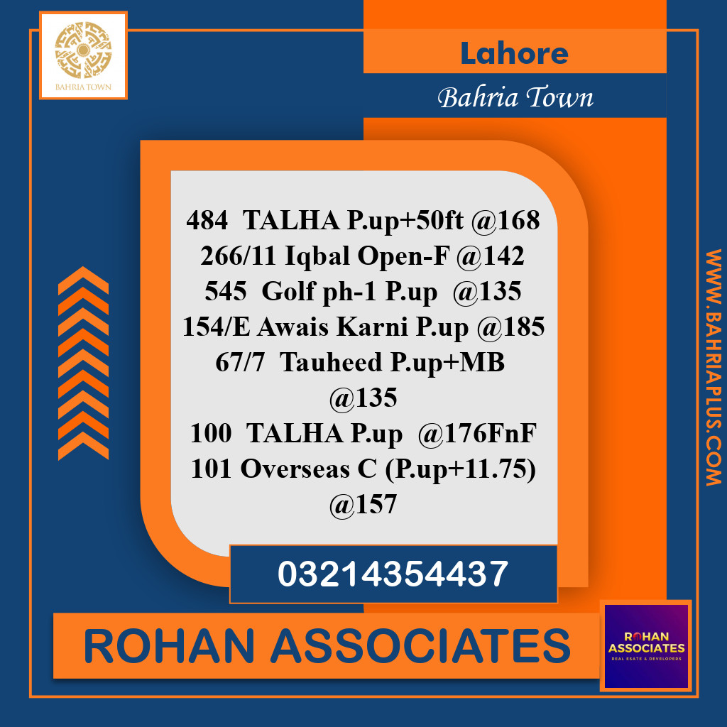 Residential Plot for Sale in Bahria Town, Lahore - (BP-367404)