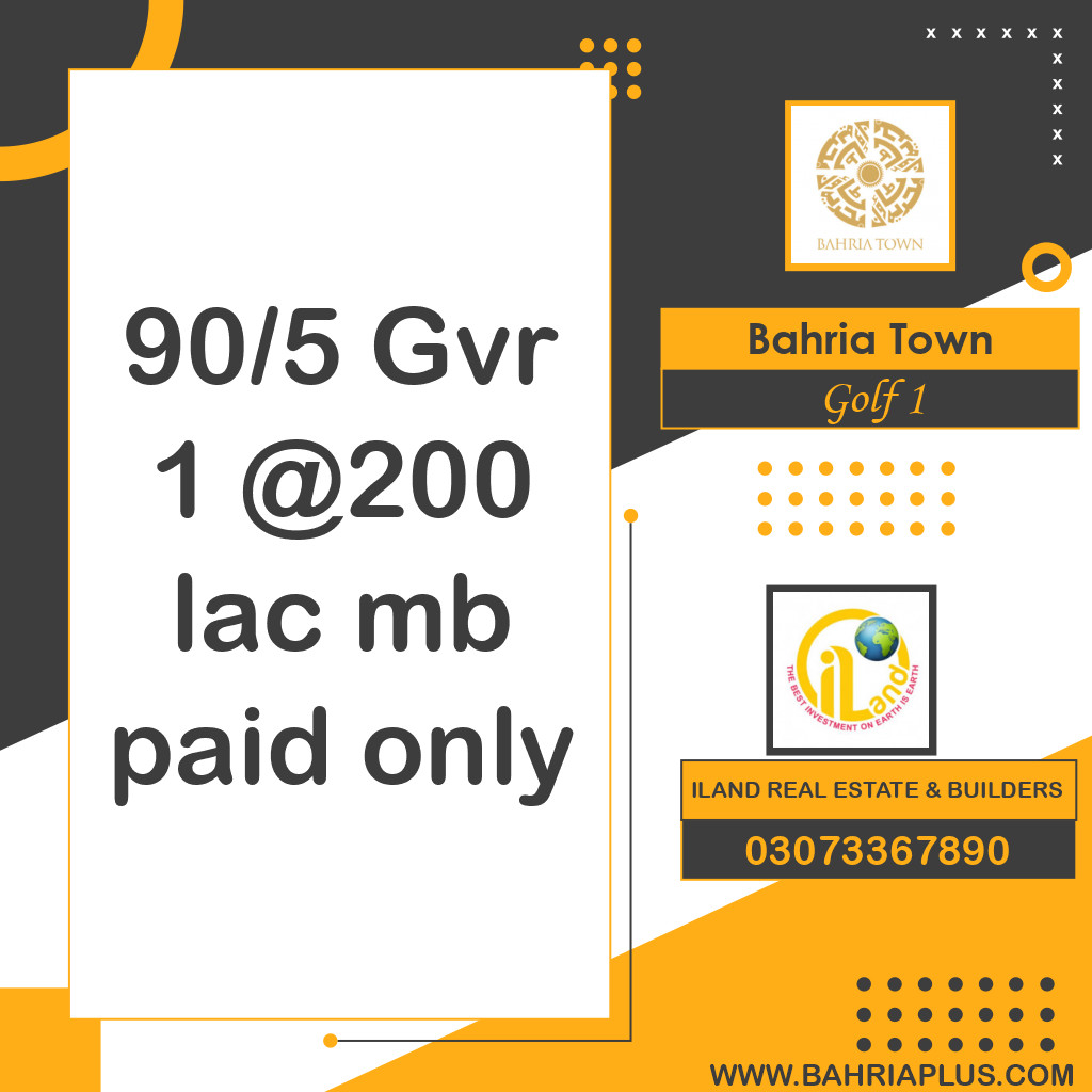 1 Kanal Residential Plot for Sale in Golf Phase 1 -  Bahria Town, Lahore - (BP-367428)