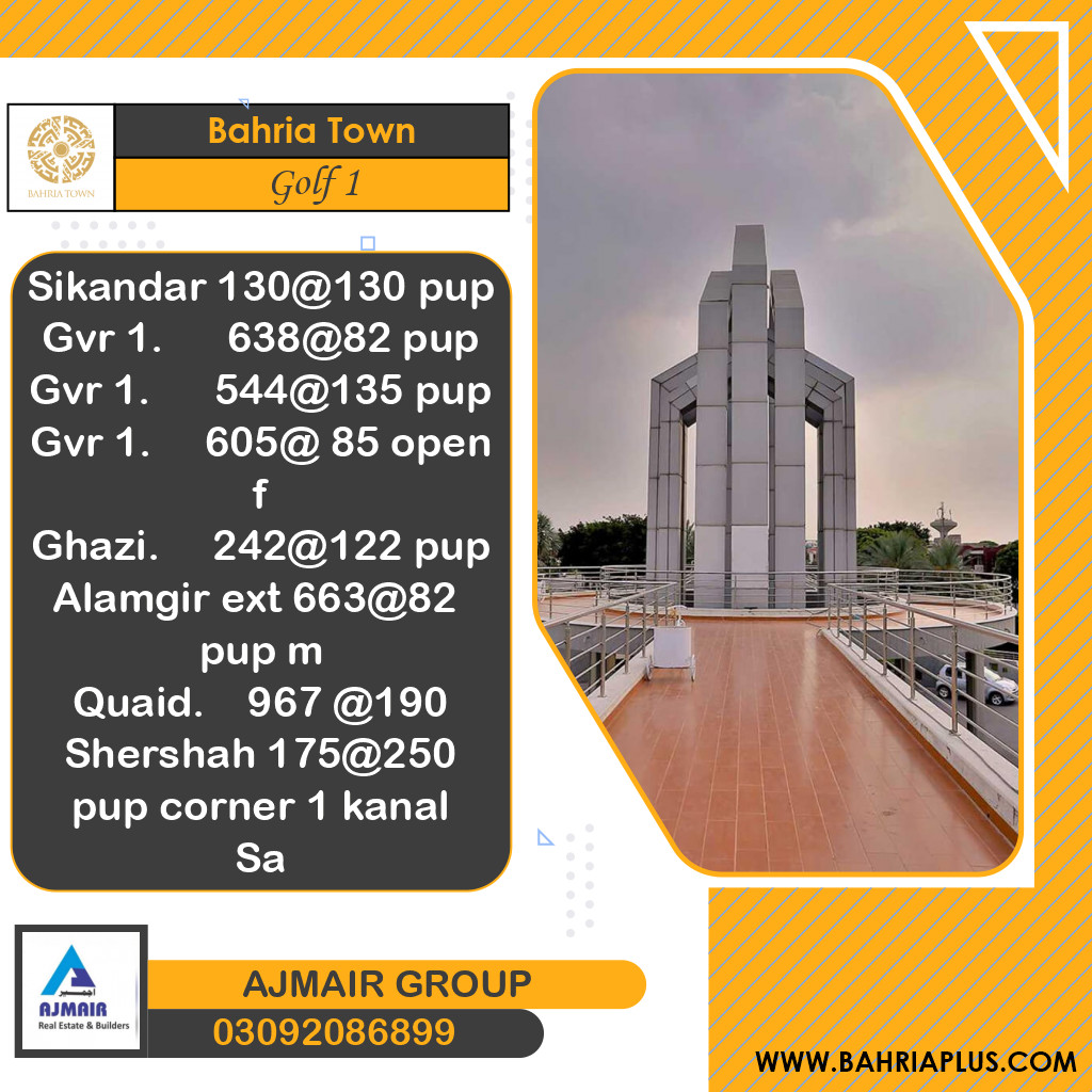 10 Marla Residential Plot for Sale in Golf Phase 1 -  Bahria Town, Lahore - (BP-367489)