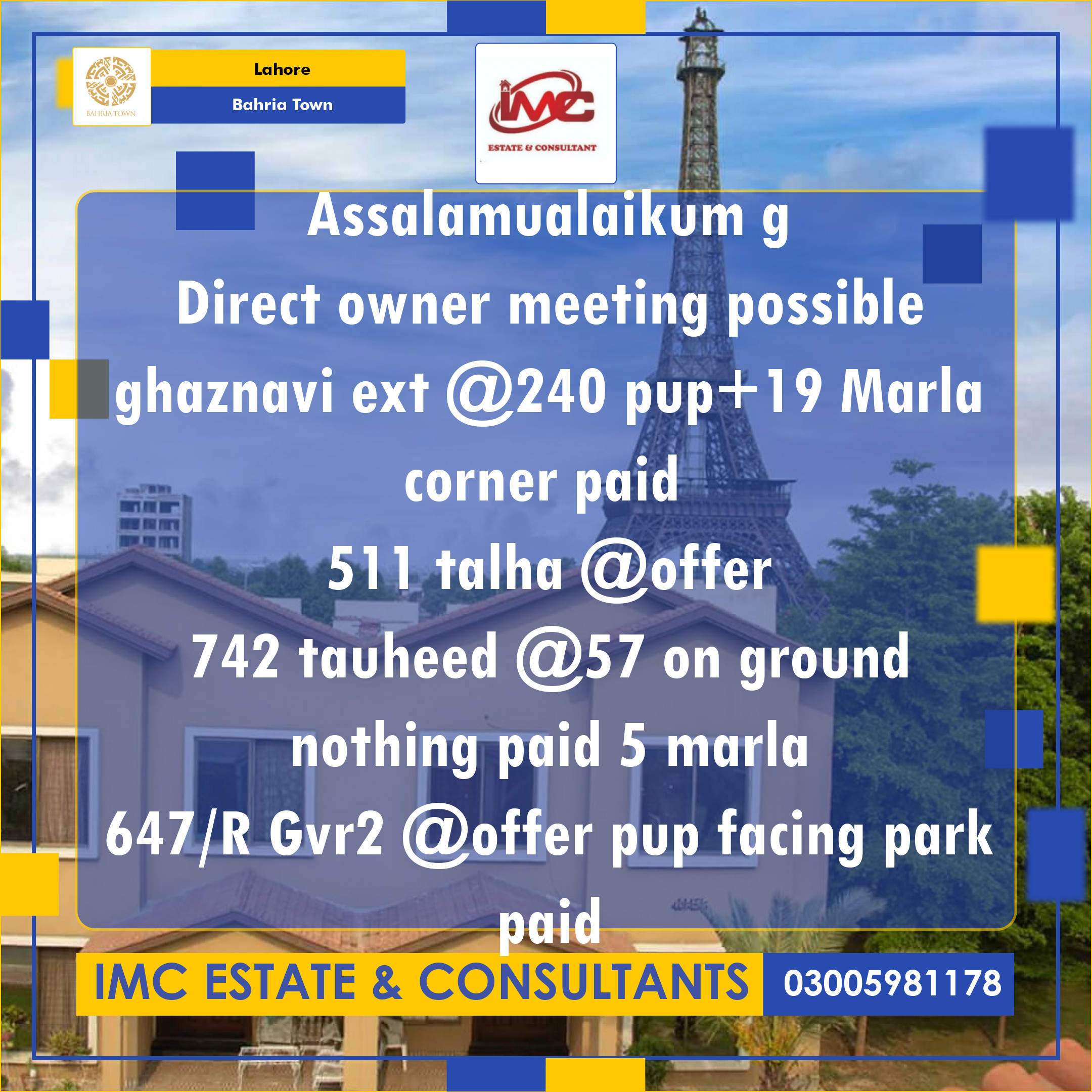 Residential Plot for Sale in Bahria Town, Lahore - (BP-367495)